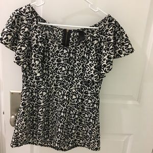 H&M black and white leopard print top